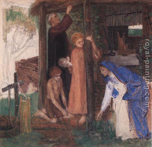 Dante Gabriel Rossetti : The Passover in the Holy Family,Gathering Bitter Herbs